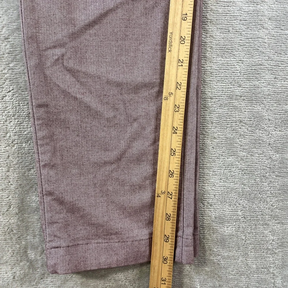 Ted Baker Pants Mens 34R Burgundy Slub Stretch Office Preppy Minimalist Casual
